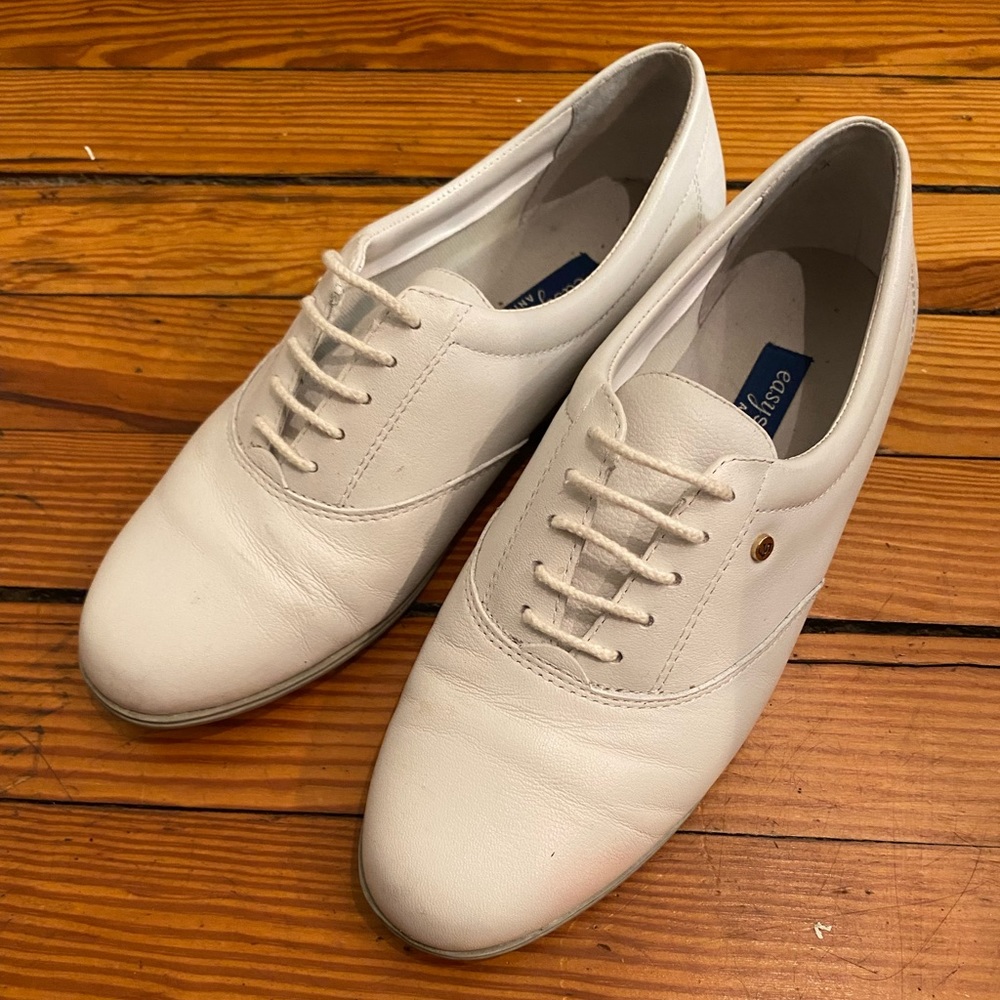 Easy Spirit Anti Gravity Motion White Leather Oxford Shoes Size 7